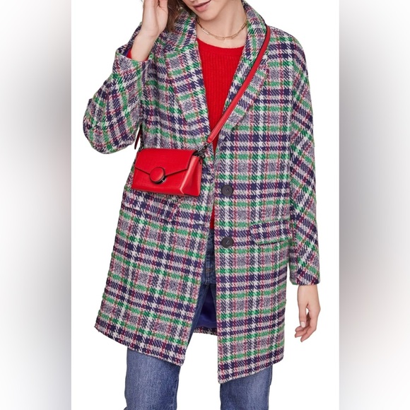 ASTR The Label Keller Plaid Wool Blend Coat Size Large - Picture 1 of 15